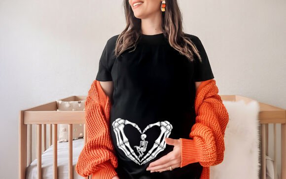 Download Halloween Pregnant Skeleton Baby SVG PNG - Premium Resources