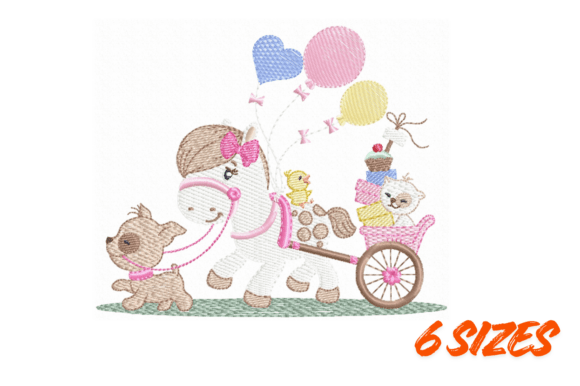 Download Sweet Pony Girl Embroidery Design Set - Embroidery design Collection