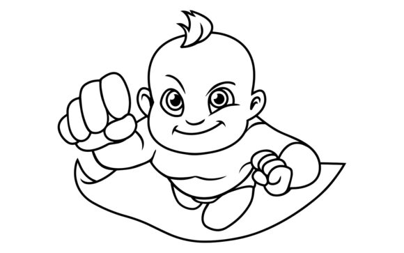 Download Super Baby Line Art - Baby line art Collection