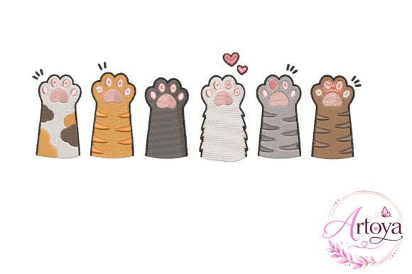 Download Cute Cat Paw Embroidery Design - Embroidery design Collection